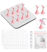 MelodySusie Nail Stand for Press Ons, Super Metal Square With Heart Pattern Magnetic Base for Pai...