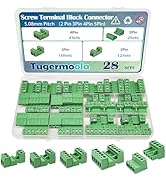 Tugermoola 28 Sets Screw Terminal Block Connector Assortment Kit 5.08mm Pitch PCB 2Pin 3Pin 4Pin ...