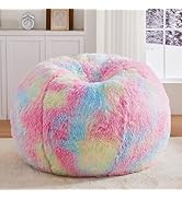 Rainbow Bean Bag Chair - Giant Bean Bag Chairs for Adults and Kids - Oversized Bean Bag Sofa Couc...