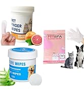 Verwohnt Pet Eye Wipes for Dogs, Natural Dog Wipes for Paws and Eyes and Pet Glove Wipes for Dogs...