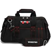 WORKPRO 16-inch Close Top Wide Mouth Tool Storage Bag with Water Proof Rubber Base, W081022A, 16