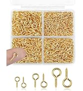 Tigbrother Small Eye Pins &amp; Eye Hooks for Jewelry Making - Gold &amp; Silver Screw Eye Pins in 3 Size...