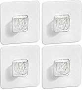 UNIKON 4 Pack Shower Caddy Adhesive Replacement, Transparent Adhesive Hooks Stickers