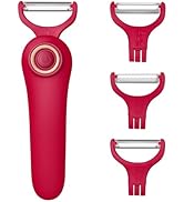 3-in-1 Electric Peeler | Auto Blade for Fruits/Vegetables | 3 Interchangeable Blades | Type-C Cha...