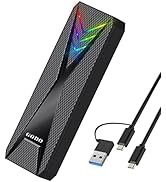 GODO M.2 NVMe/SATA SSD Enclosure with RGB,Portable USB C to M.2 Nvme SSD External Enclosure Adapt...