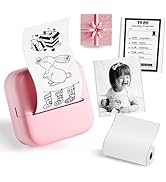 Sticker Printer, Mini Printer, Bluetooth Inkless Printer Compatible with Phone &amp; Tablet, Mini Poc...