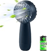 RJVW Mini Portable Handheld Fan: 4800mAh Personal Hand Fan, USB Rechargeable Small Portable Fan, ...