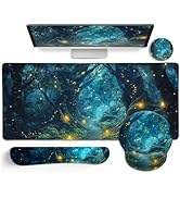 LIMKRIAN Mouse Pad Set Large Desk Matt for Desktop, Ergonomic Mouse Pad with Wrist Rest for Desk,...