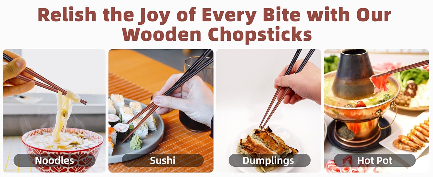 Hardwood Chopsticks Reusable Japanese Style Natural Wood Chop Stick