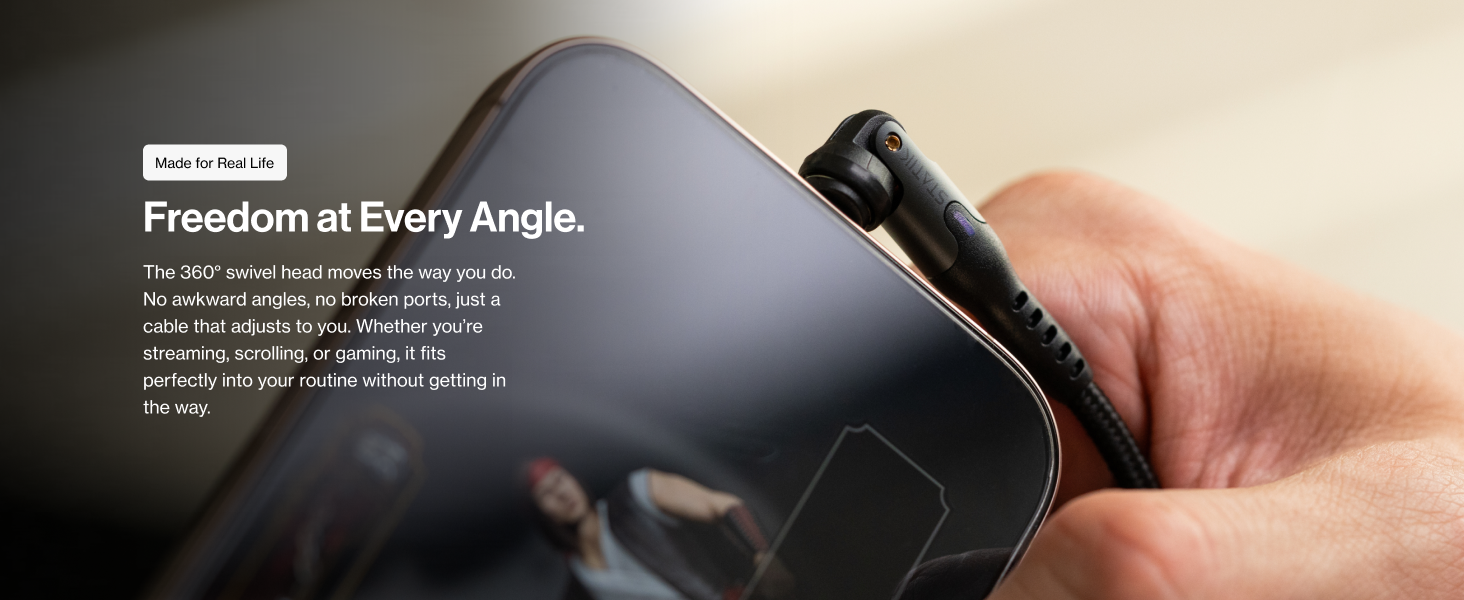 magnetic rotating tip charging cable