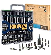 Magnetic Socket Set for Impact Driver &amp; Drill, Nut Driver Bit Set with Socket Adapters, Quick Rel...