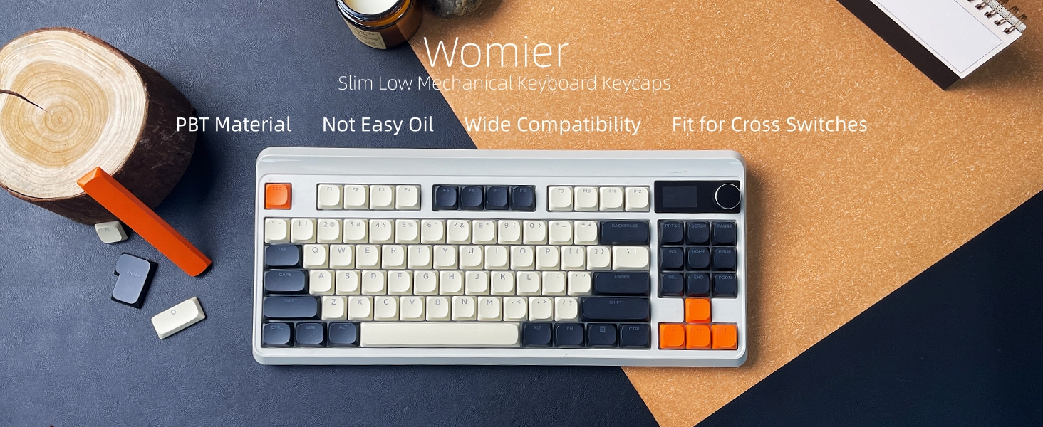 Womier Low Profile Keycaps - Shine Through PBT Key caps