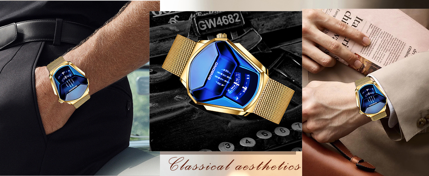 Creative Fashion Blue LED Binary Digital Watches Men&amp;#39;s Stainless Stee