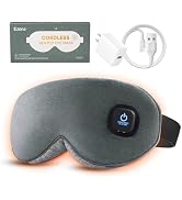 Ezona Cotton Cordless Heated Eye Mask, 2000mAh Warm Eye Compress Mask for Dry Eyes, Washable Eye ...