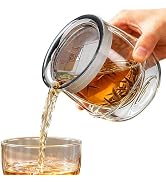 Moyufoby Double-Layer Insulation Glass Teapot with Infuser 8.5OZ | Tea Infuser Bottle for Loose L...