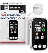 4-in-1 Upgraded Natural Gas Leak Detector &amp; Carbon Monoxide Detectors Plug-in with Dual Sensor, L...