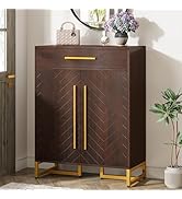Tribesigns Shoe Cabinet, 20 Pairs Shoe Storage Cabinet with Adjustable Shelves and Doors, 5-Tier ...