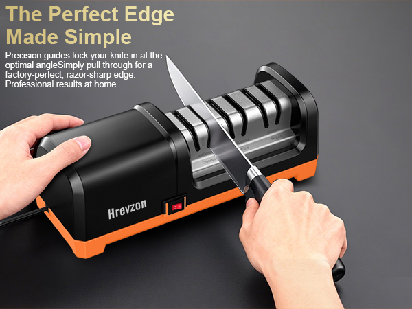 Hrevzon Knife Sharpener Electric Work Sharp for Kitchen Knives