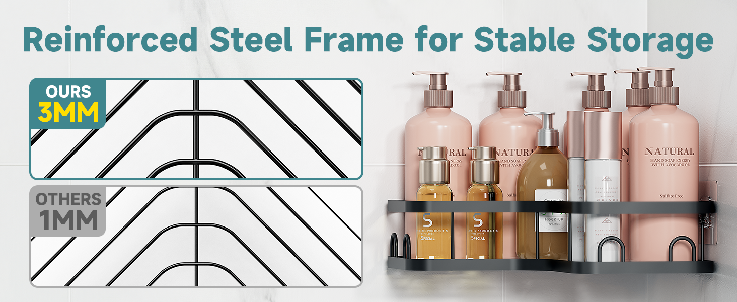 reinforced steel frame for stable storage ours 3mm others 1mm