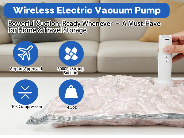 Vacuum Seal Bags With Wireless Electric Pump