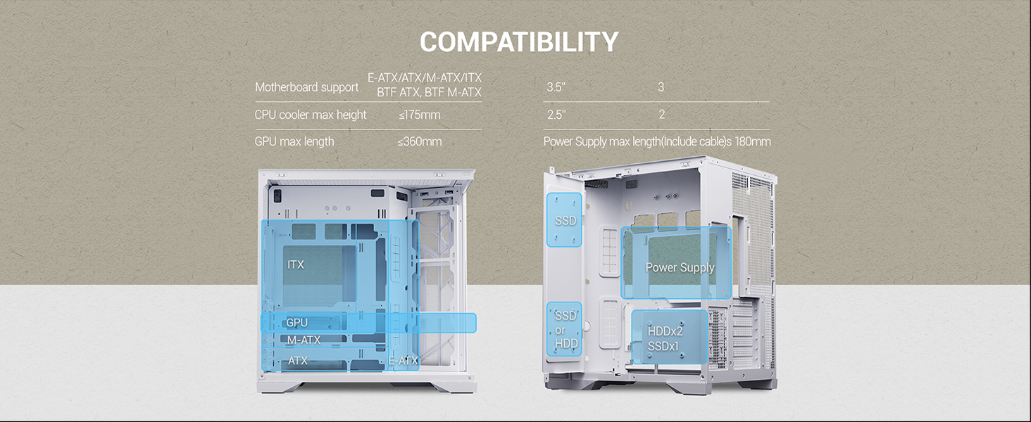 EDGEFLOW ATX PC GAMING CASE WHITE