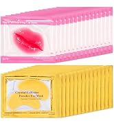 30 Pairs Eye Masks &amp; Lip Masks, 24K Gold Under Eye Patches for Puffy Eyes | Cooling Moisturizing ...