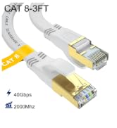 Cat 8 Ethernet Cable 3 FT, Outdoor&amp;Indoor High Speed Heavy Duty Network LAN Internet Cable,SFTP G...