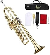 summina Trumpet Bb B Flat Brass Trompetas Instrumento with Mouthpiece Gloves for Standard Student...
