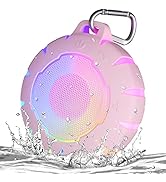 HEYSONG Waterproof Bluetooth Speaker, IPX7 Mini Shower Speaker with 24H Playtime, LED Light, Floa...
