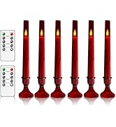 kakoya Upgraded Flameless Taper Candles with Remote,6 PC Acrylic Battery Operated Candles with Ca...