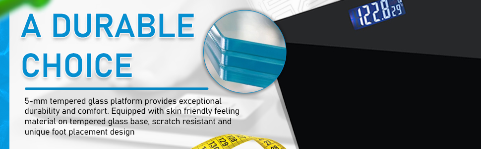 The digital scale bathroom has four highly precise sensors