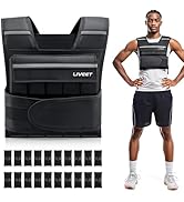 Liveet Adjustable Weighted Vest for Men Women, 20lb 30lb 45lb 60lb Weight Vest with 20 Removable ...
