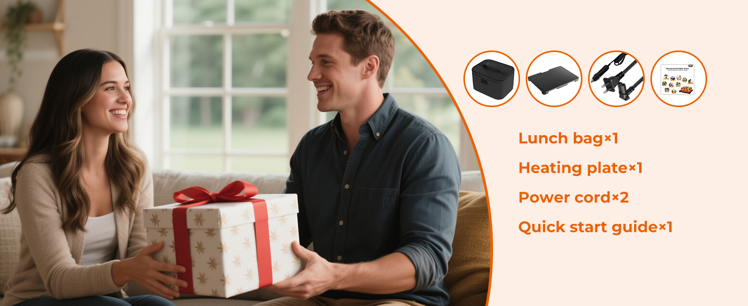 Electric Lunch Box Food Heater - 12V/24V/110V 3-in-1 Portable Oven Car Food Warmer