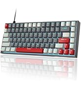 MageGee 75% Mechanical Keyboard, Wired Gaming Keyboard with Blue Switches and Ice Blue Backlit Sm...