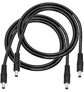 DC to DC Cable,3FT 18AWG DC 5.5MM x 2.1MM Male to Male Plug Power Adapter Cable for LED, CCTV, Ca...