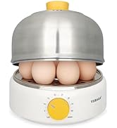 VOBAGA Rapid Egg Cooker, Electric Egg Boiler and Steamer Machine, 9 Egg Capacity, Stainless Steel...