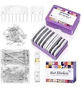 Opstin 130Pcs Knit Blocking Pins Kit for Knitting &amp; Crochet Projects,20 Knit Blockers, Blocking C...