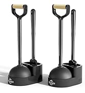 Sellemer Toilet Brush and Plunger Set, Curved Design Head for Deep Cleaning, Heavy Duty Toilet Bo...