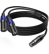 LanSenSu XLR Splitter Cable, 1 XLR Female to 2 XLR Male Patch Y Cable Balanced Microphone Splitte...