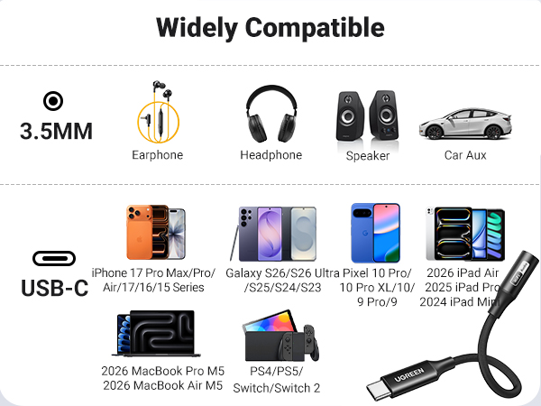 usb c aux cord for iPhone 17