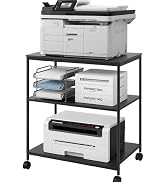 EMERIT 3-Tier Printer Stand for Laser/Inkjet/All-in-One - 23.6x18.9x31.5 Heavy Duty Cart w/Adjust...