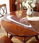OstepDecor 2mm Thick 42 Inch Clear Round Table Protector, Clear Round Table Cover Protector, Roun...