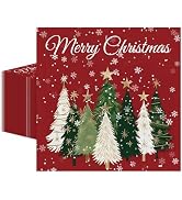 50 Pcs Christmas Napkins 13 x 13 Inches, Christmas Tree Paper Napkins Disposable Luncheon Party N...