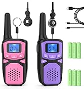 Walkie Talkies for Kids Rechargeable, 2 Pack Long Range Walkie-Talkie for Small 2 Way Radio Hands...
