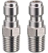 RIDGE WASHER Pressure Washer Couplers, 1/4 Quick Connect Plug, Male NPT Fitting, 5000 PSI, 2 Pack