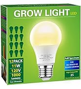 Briignite Grow Light Bulbs, LED Grow Light Bulb A19 Bulb, Full Spectrum Grow Light Bulb, Plant Li...
