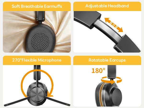 wireless headset with mic for work