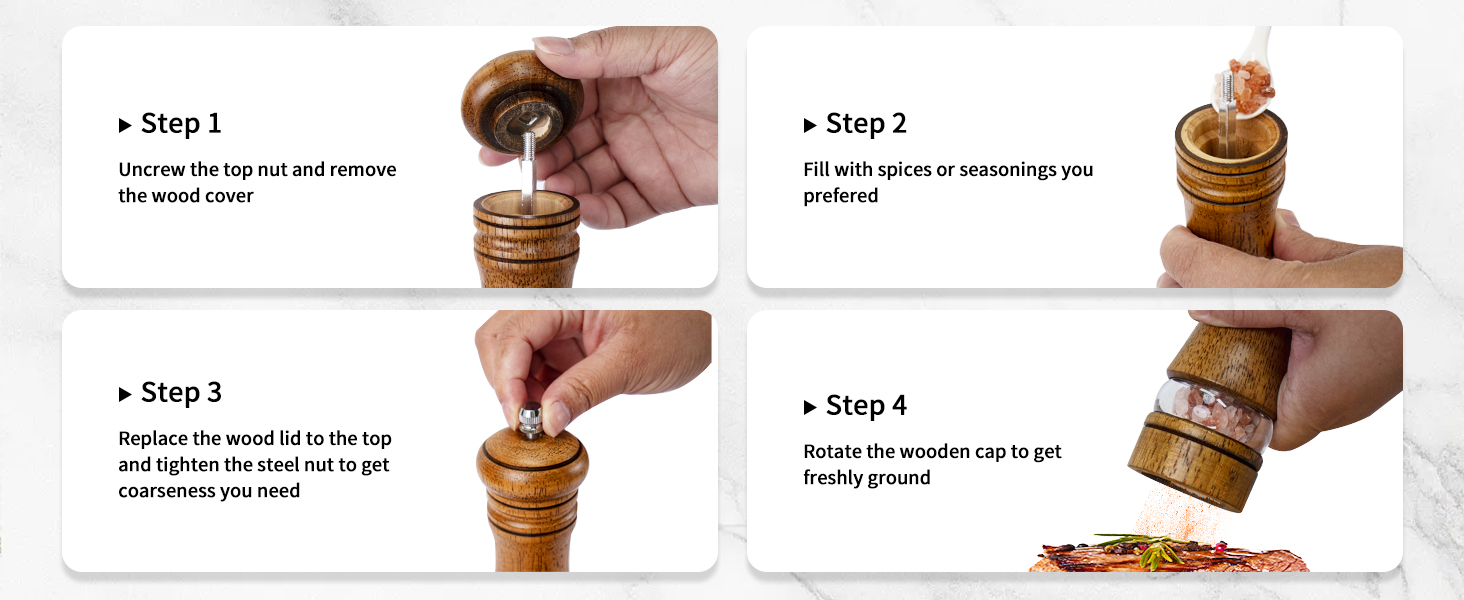 pepper mill grinder - easy to refill