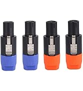Speaker Plug Twist Lock 4 Pole Plug Twist Lock Compatible with Neutrik Speakon NA4LJ, NA4LJX, NL4...