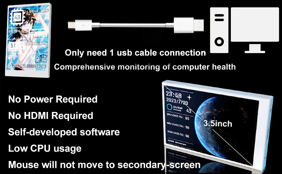 3.5 white computer temperature monitor